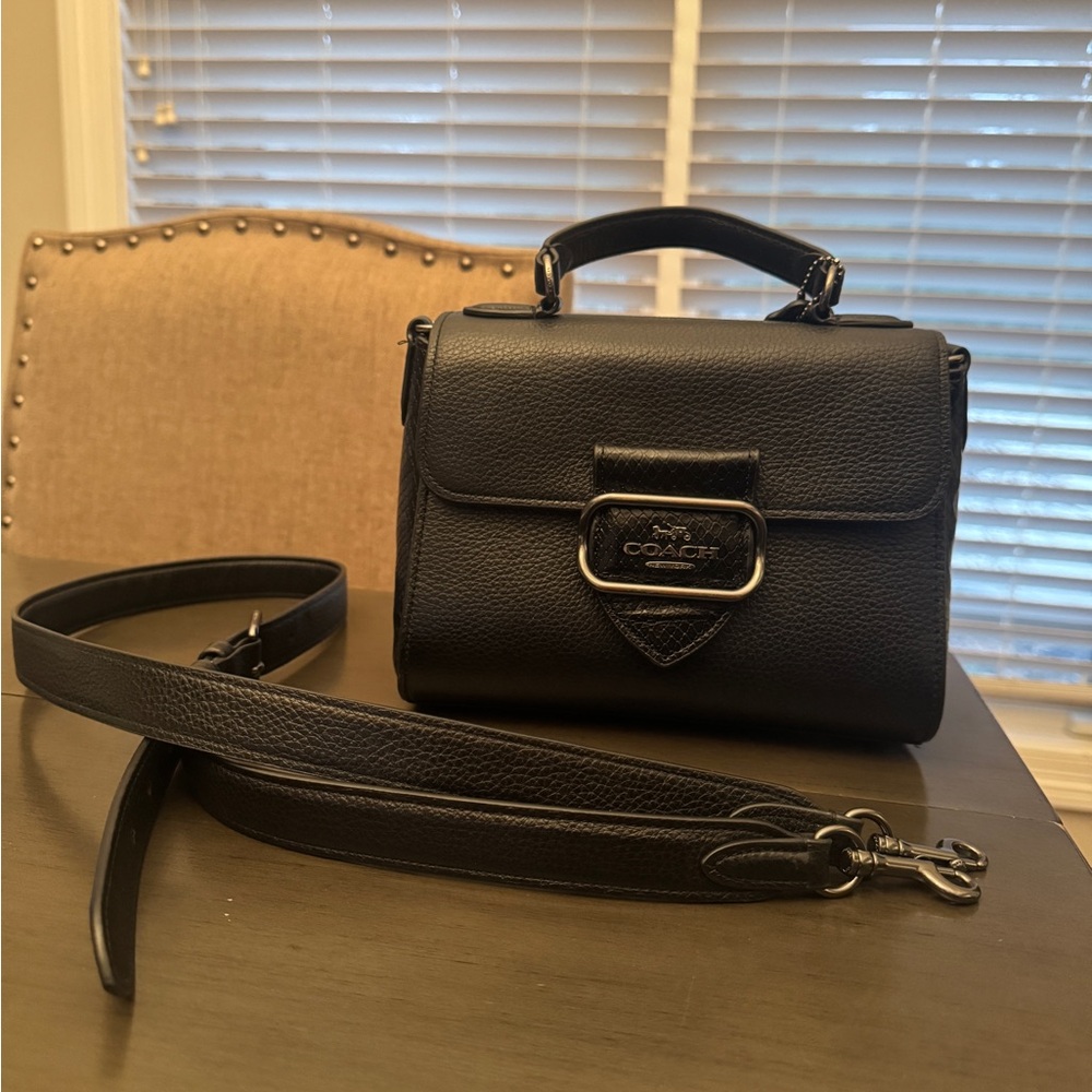 Black leather Coach purse